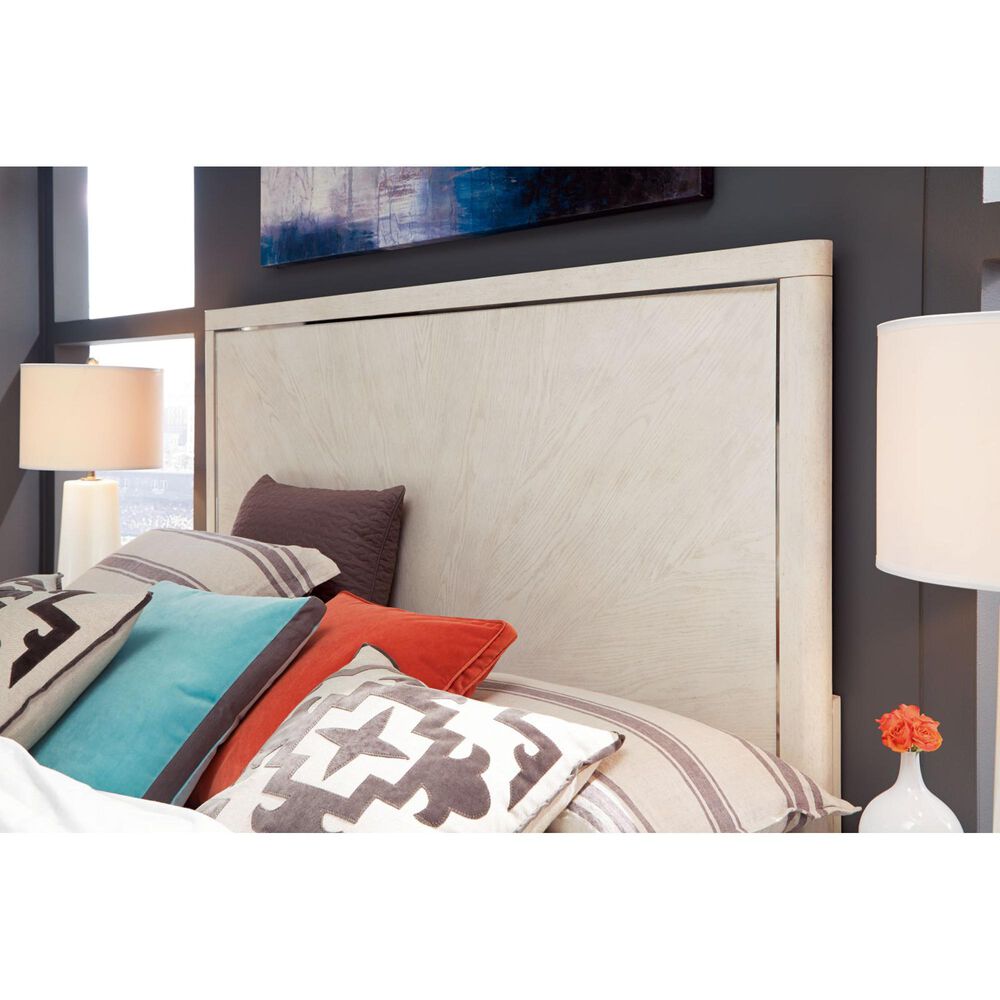 Legacy Classic 11 West 5-Piece King Panel Bedroom Set in Cashmere White, , large