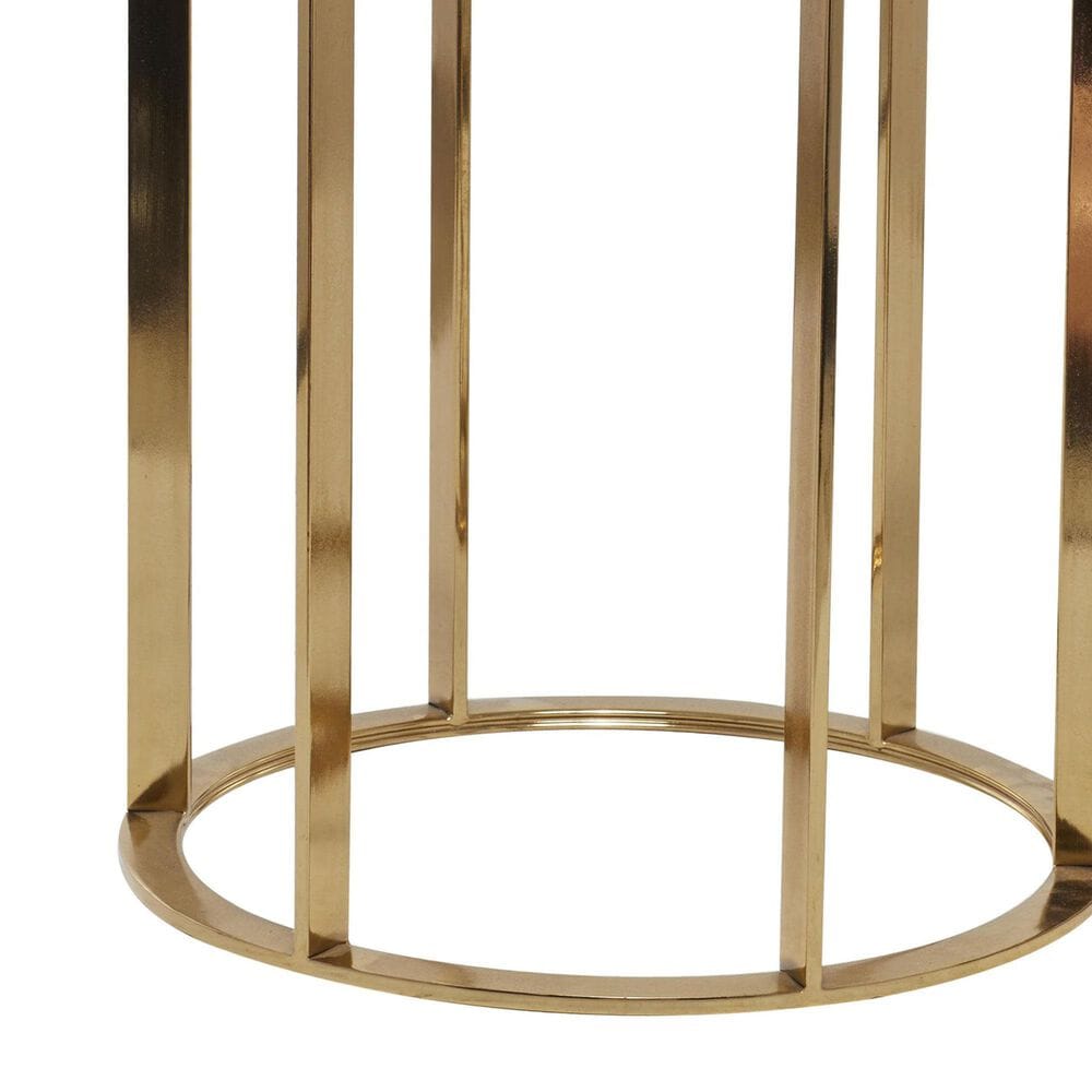 Maple and Jade End Table with Marble Top in Gold (Set of 2), , large