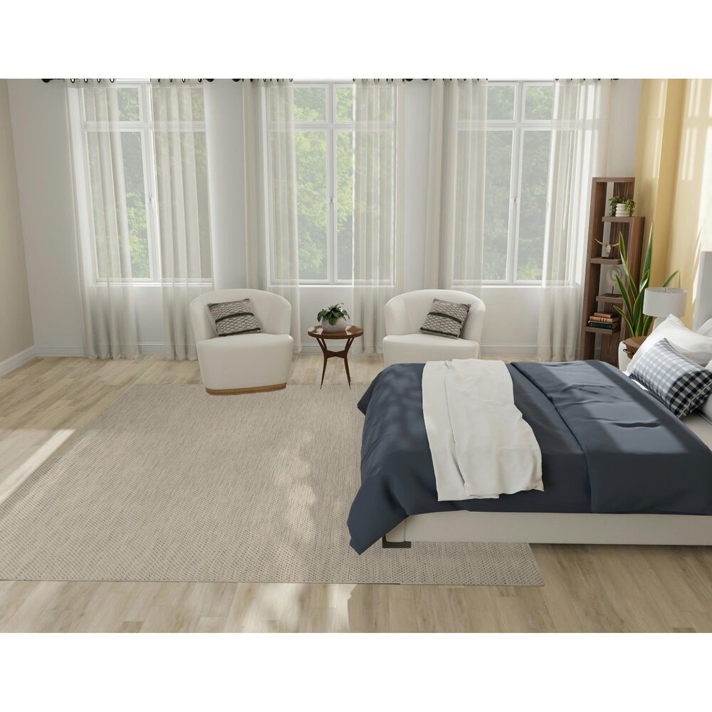 Nourison Courtyard Ivory and Silver 8&#39; x 10&#39; Indoor/Outdoor Area Rug, , large