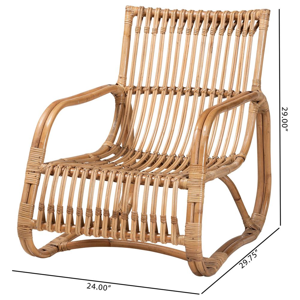 Baxton Studio Blanca Rattan Accent Chair in Natural, , large