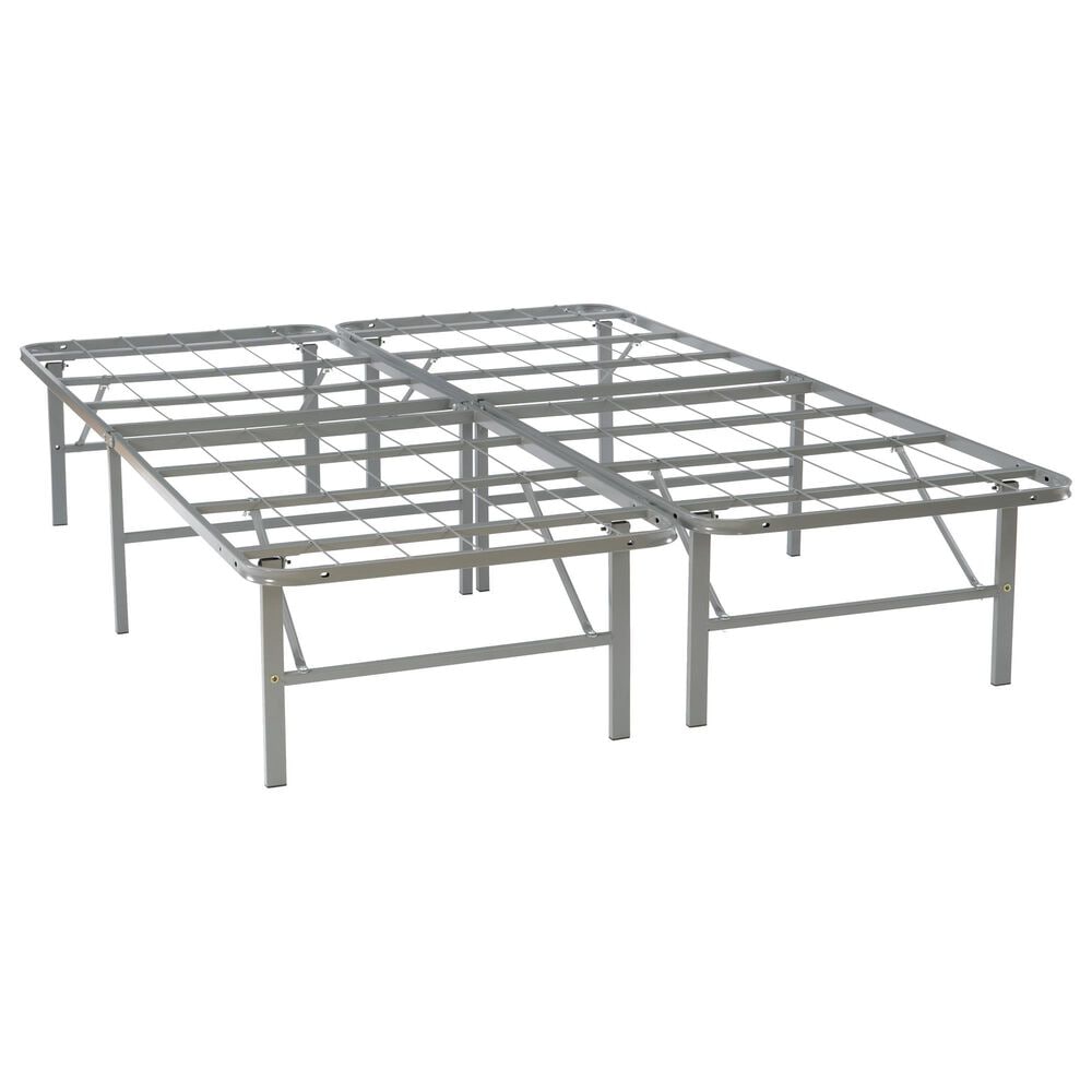 Linon Home Decor Franson Full Folding Platform Bed Frame in Dark Pewter, , large