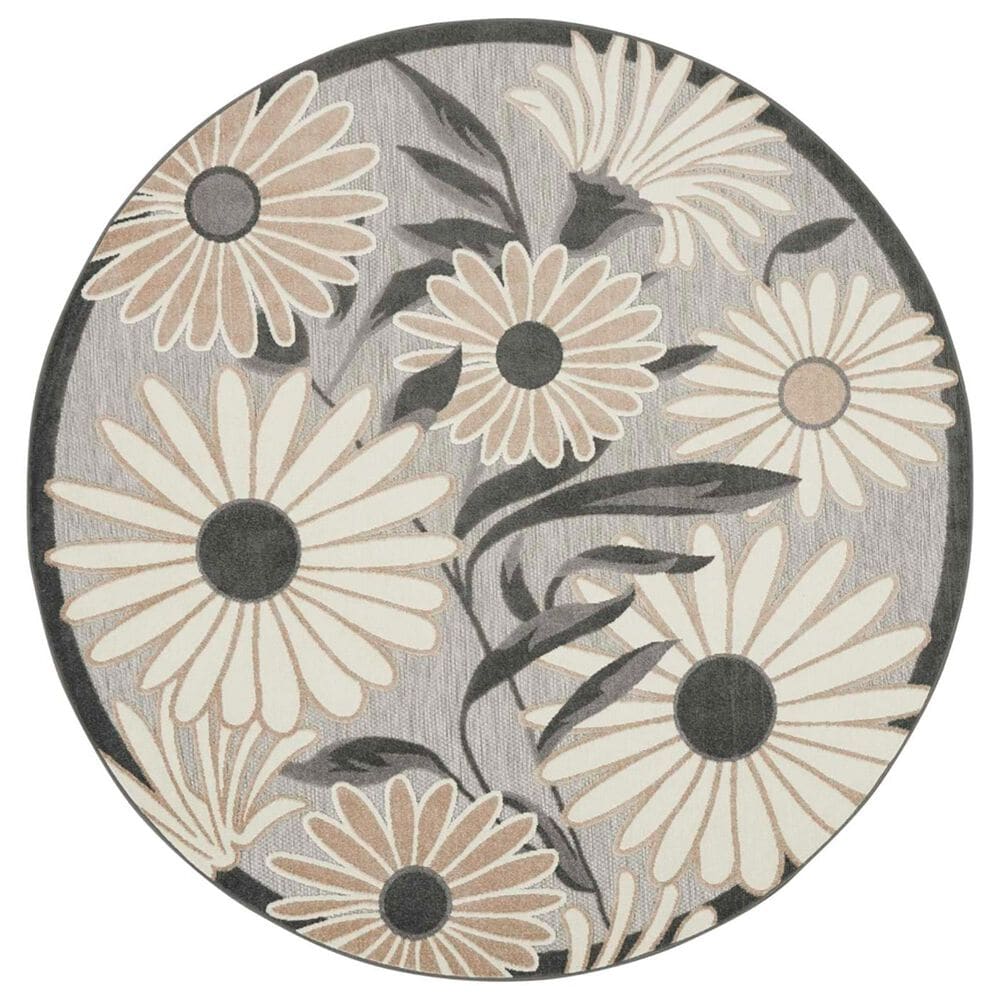Nourison Aloha 5"3" Round Beige Indoor/Outdoor Area Rug, , large
