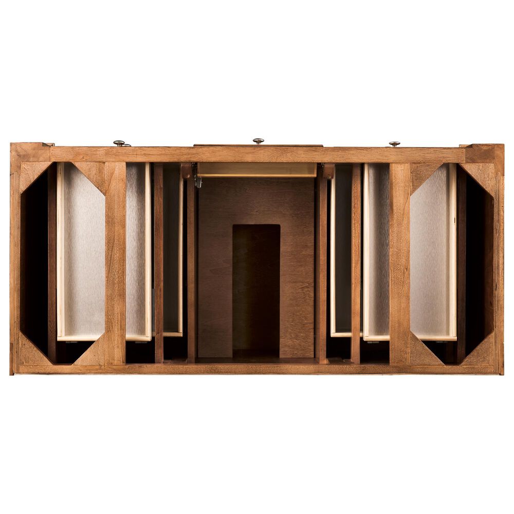 James Martin Vanities Bristol 48&quot; Single Bathroom Vanity in Saddle Brown with Single Hole 3 cm White Zeus Quartz Top and Rectangular Sink, , large