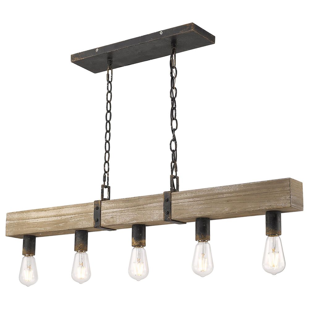 Golden Lighting Garrett Linear Pendant in Antique Black, , large