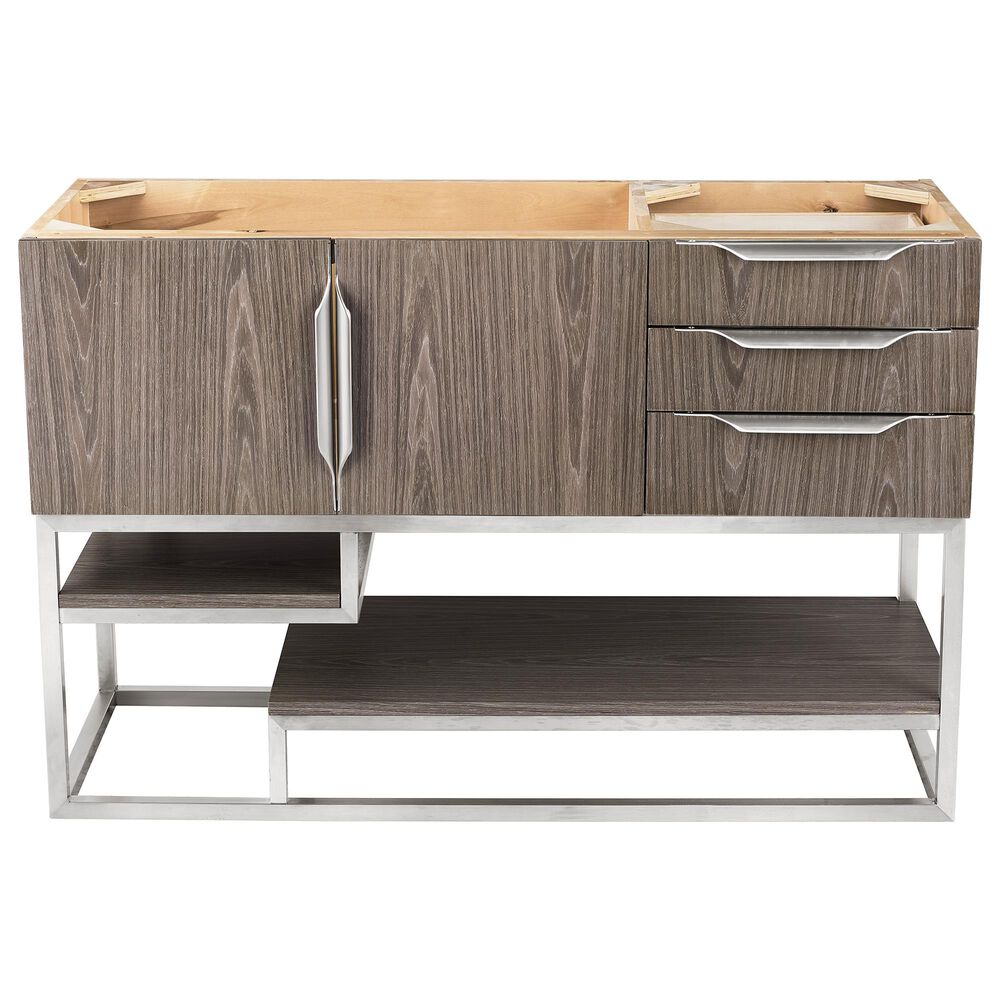James Martin Columbia 48" Single Bathroom Vanity Cabinet in Ash Gray and Brushed Nickel, , large