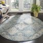 Safavieh Evoke EVK274C 5"1" Round Light Blue and Ivory Area Rug, , large