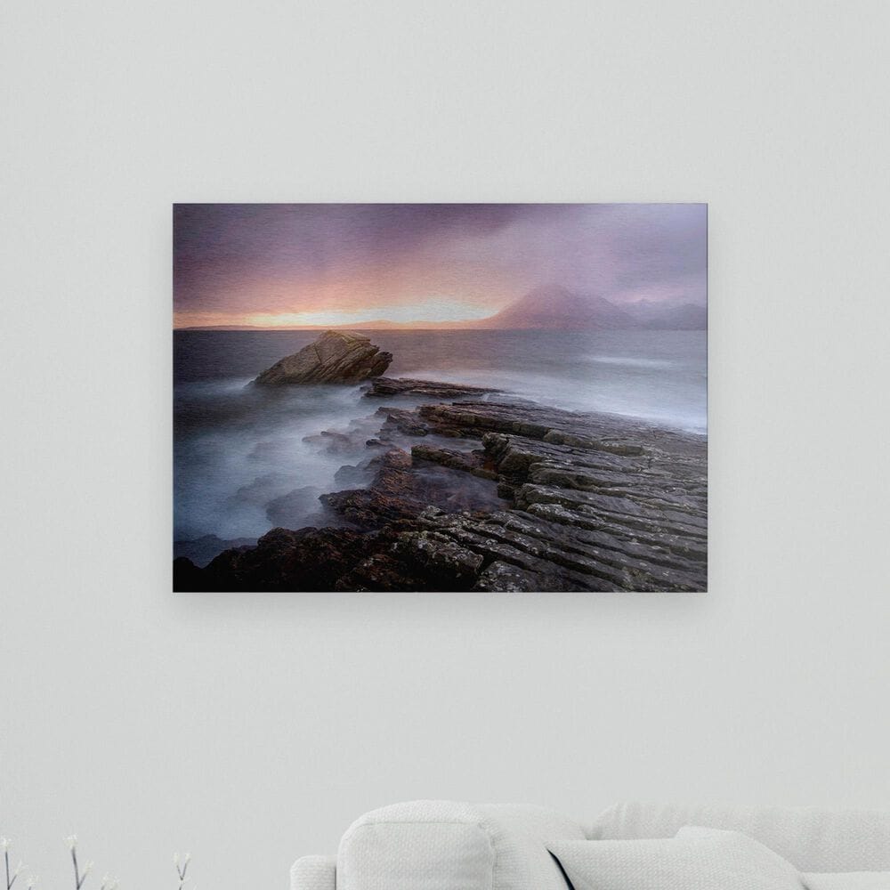 Timberlake Nicoleta Nussthaler "Sunset At Elgol Beach" 16" x 22" Floating Brushed Aluminum Art, , large