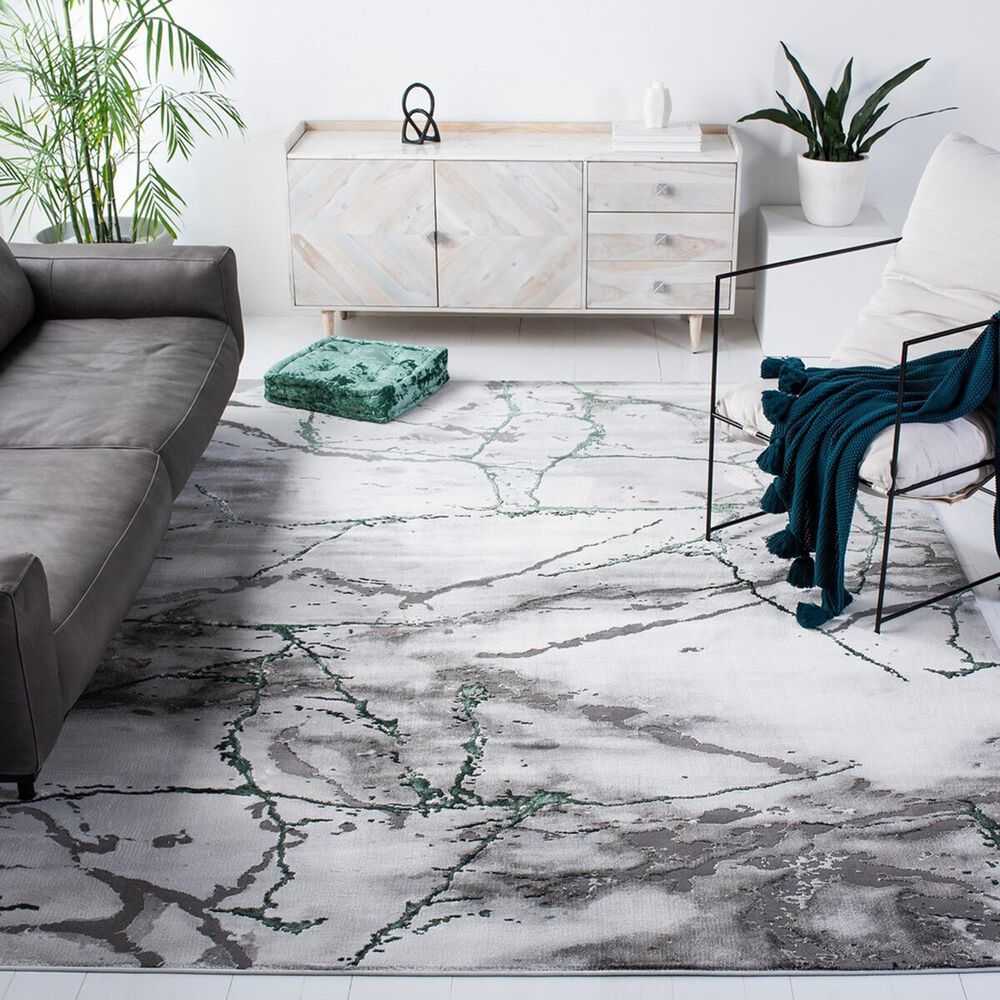 Safavieh Craft CFT877Y 6&#39;7&quot; x 9&#39; Grey and Green Area Rug, , large