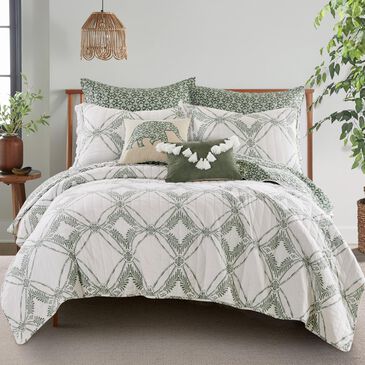 Levtex Kemala Sage 3-Piece Full/Queen Quilt Set in Sage and Cream, , large
