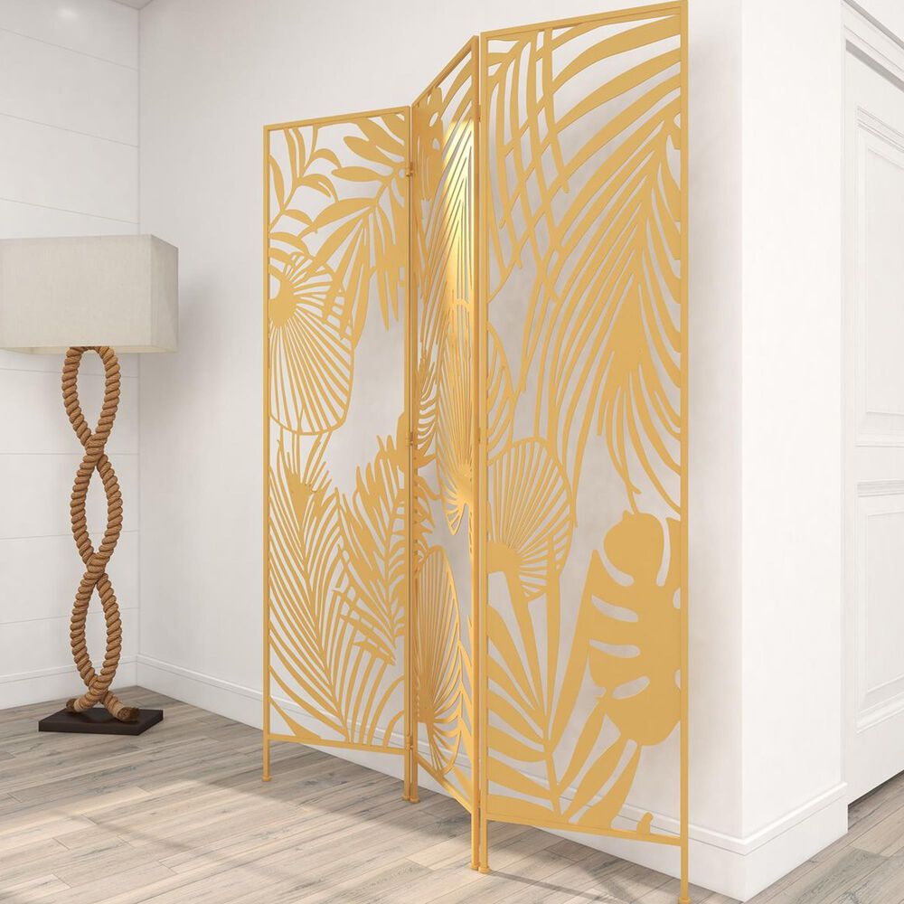 Maple and Jade Room Divider Screen in Gold NFM