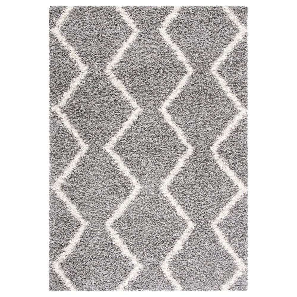 Safavieh Venus Shag Chevron 4" x 6" Grey and Ivory Area Rug, , large