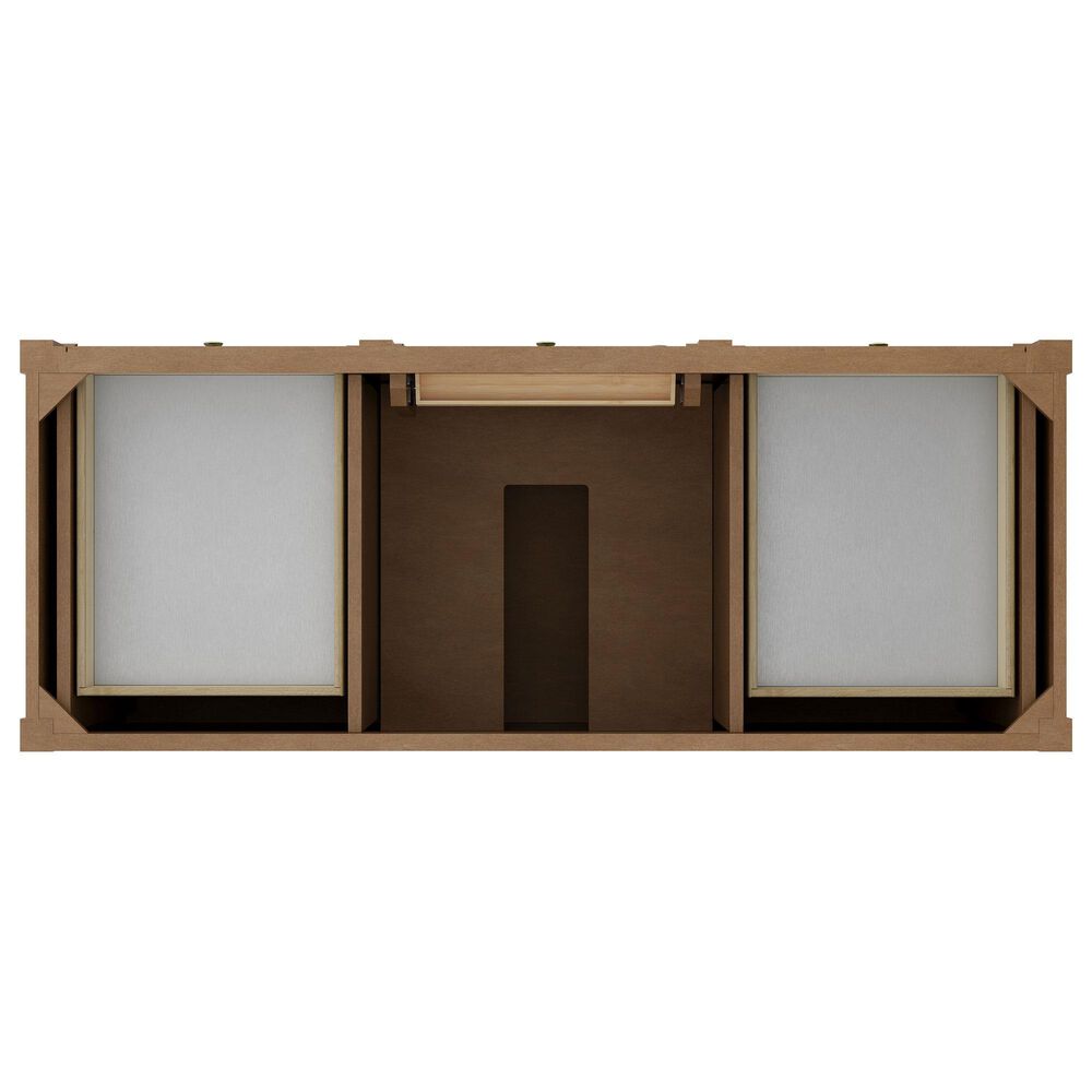 James Martin Brittany 60" Single Bathroom Vanity in Pecan with 3 cm Victorian Silver Silestone Top, Rectangular Sink and FreePower Wireless Charger, , large