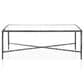 Furniture of America Lalia Coffee Table with Tempered Glass Top and Bullnose Edge in Gun Metal, , large