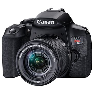 Canon EOS Rebel T8i EF-S 18-55mm f/4-5.6 IS STM Kit Camera in Black, , large