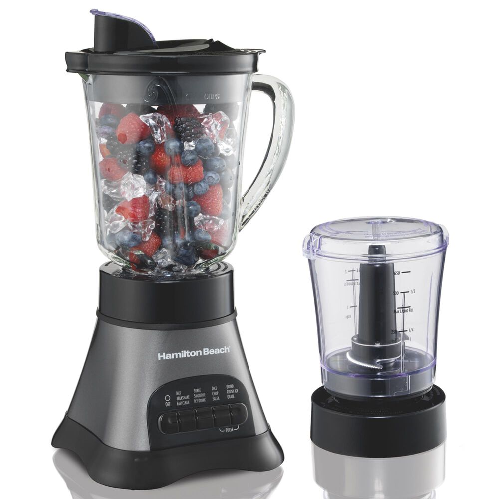 Hamilton Beach 4 Speeds Wave Crusher Multi-Function Blender with Chopper in Gray, , large