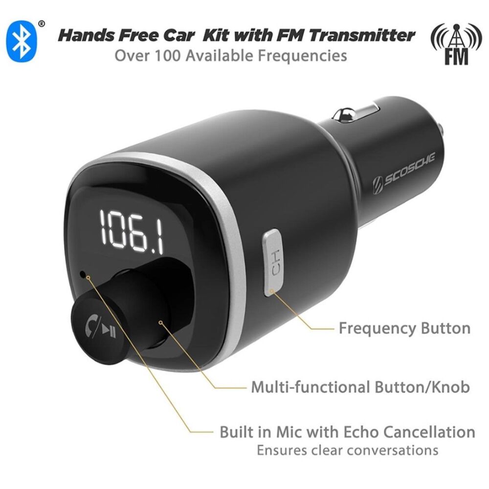 Scosche BTFreq Handsfree Car Kit with FM Transmitter, , large