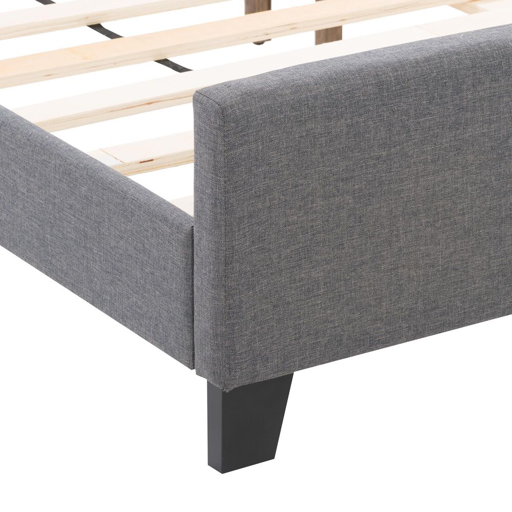 CorLiving Twin Upholstered Platform Bed in Gray, , large