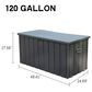 HOMLUX 120-Gallon Outdoor Waterproof Storage Deck Box in Dark Gray, , large