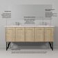 Lexora Home Lancy 72" Double Bathroom Vanity in Rustic Acacia with 2 cm White Quartz Top and Rectangular Sinks, , large