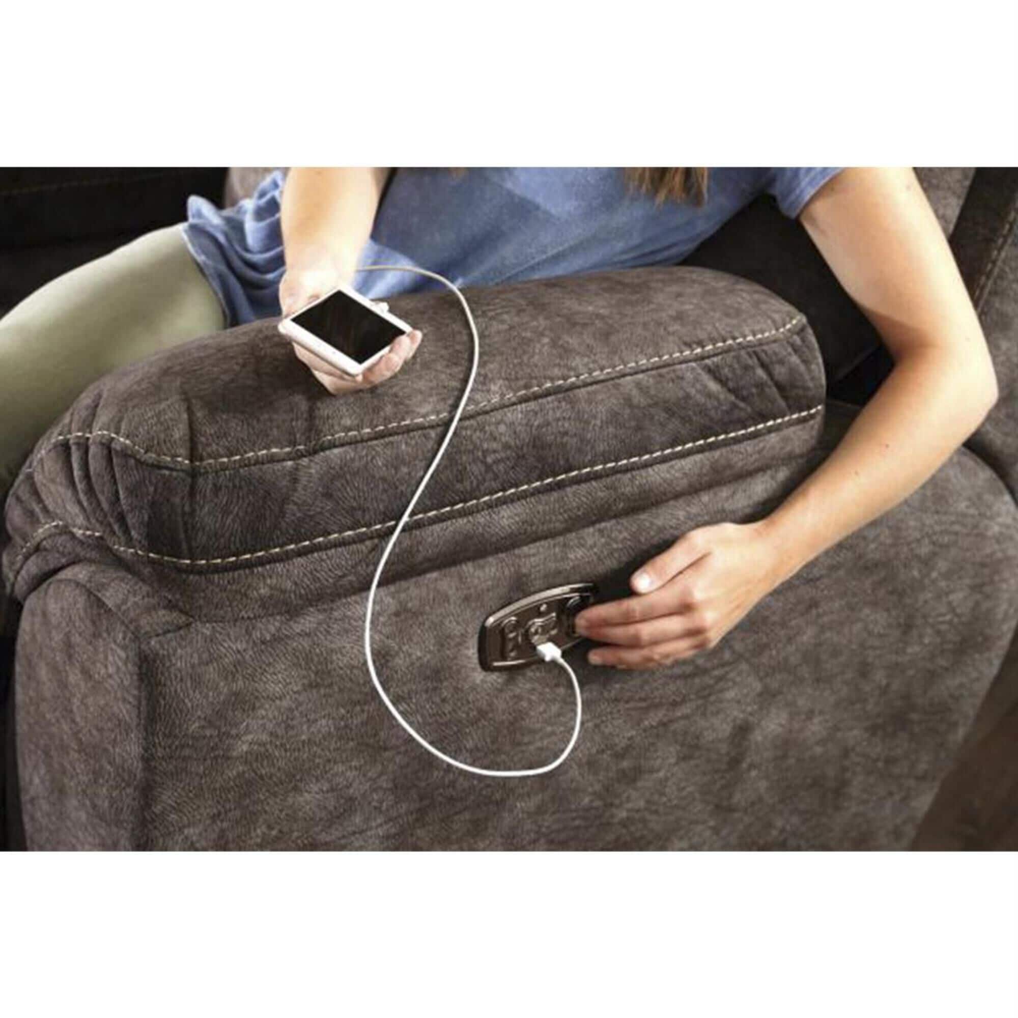 Catnapper Sedona Power Reclining Sofa with Power Headrest in Smoke