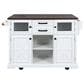 HOMLUX 54.9" Kitchen Island with Drop Leaf in White and Brown, , large