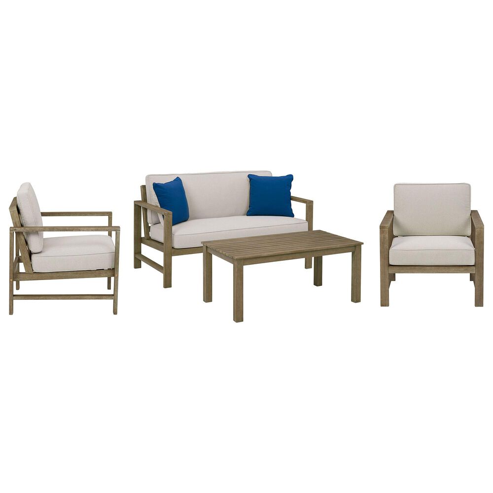 Signature Design by Ashley Fynnegan 4-Piece Conversation Set in Light Brown, , large