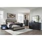 Millenium Rowanbeck King Upholstered Panel Bed in Black Finish, , large