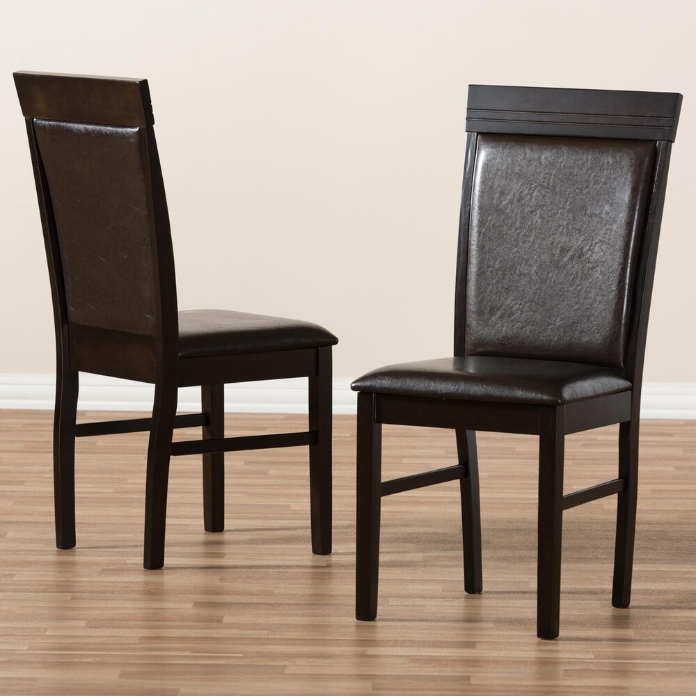 Baxton Studio Thea Side Chair in Dark Brown (Set of 2), , large
