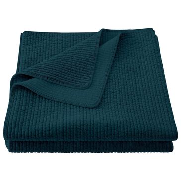 HiEnd Accents Stonewashed Velvet Twin Quilt in Deep Blue, , large