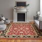 Feizy Wagner 8942F 5" x 8" Red and Black Area Rug, , large