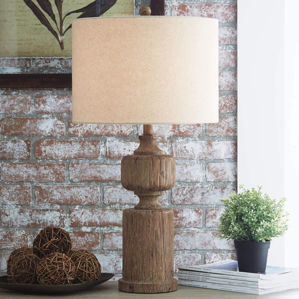Signature Design by Ashley Madelief Poly Table Lamp in Brown, , large