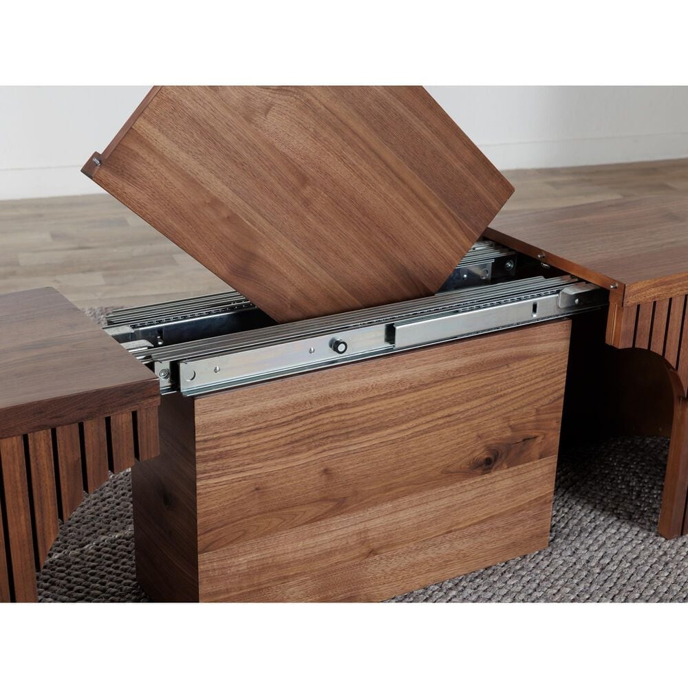 Transformer Table Round Dining Bench in Royal Walnut, , large