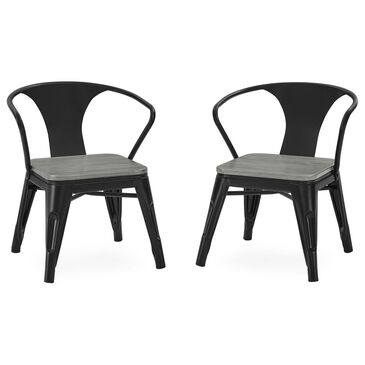 Delta Bistro Chair in Black and Grey (Set of 2), , large