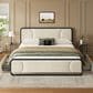 HOMLUX King Upholstered Platform Bed Frame in Beige, , large
