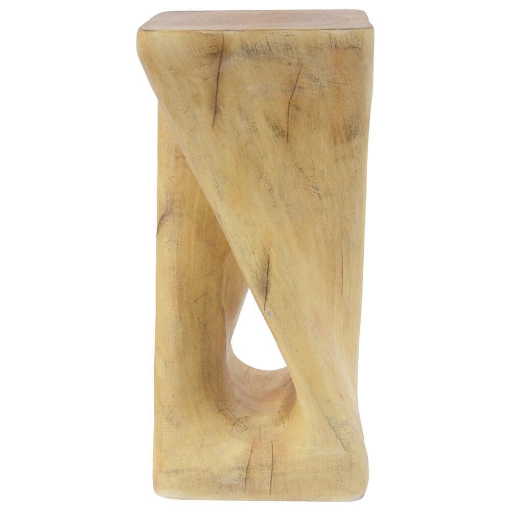 Hearth and Haven Outdoor End Table with Twist Design in Natural, , large