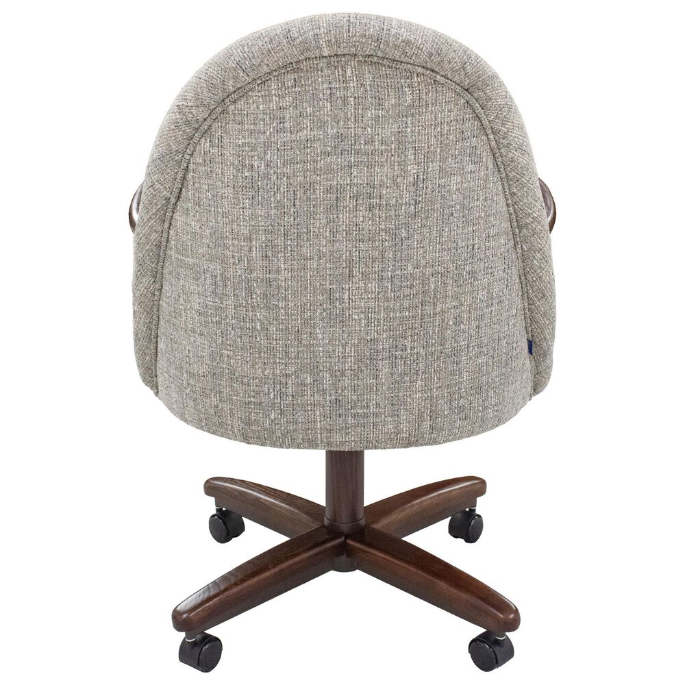 Northrow Dining Swivel Side Chair Bucket in Walnut Finish and Fabric in Fonzo Marble , , large