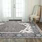 RIZZY Historia 6" x 9" Gray and Ivory Area Rug, , large