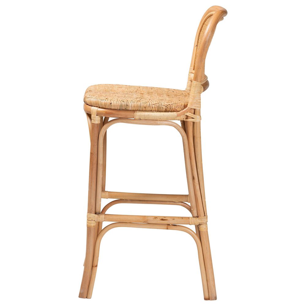 Baxton Studio Adrena Bar Stool in Natural Brown, , large