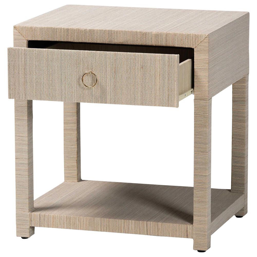 Baxton Studio Nata 1-Drawer Nightstand in Natural, , large