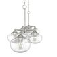 Hunter Saddle Creek 7-Light Linear Chandelier with Seeded Shade in Brushed Nickel, , large