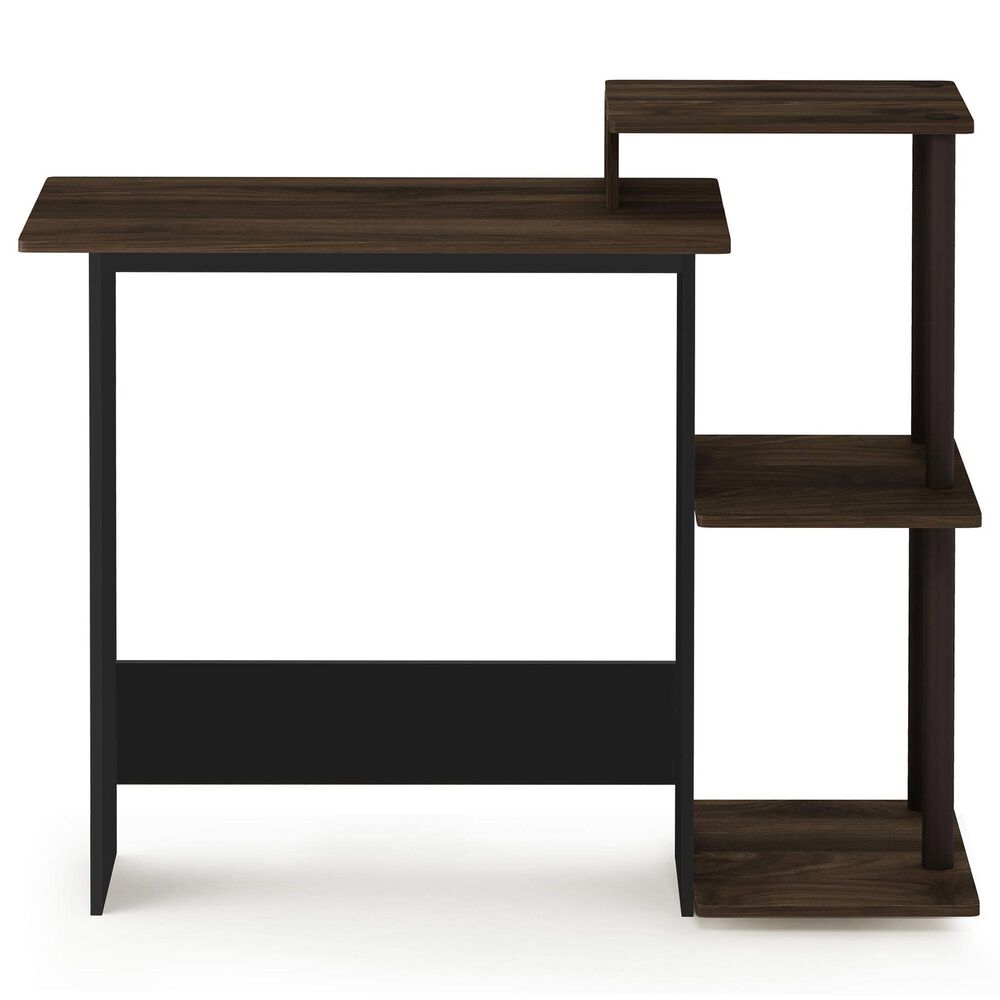 HOMLUX 40" Computer Desk with Open Side Shelves in Columbia Walnut and Brown, , large