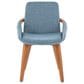 LumiSource Cosmo Arm Chair with Blue Noise Fabric Cushion in Walnut, , large
