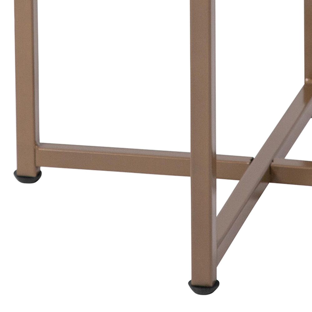 Flash Furniture Hampstead End Table in White with Matte Gold Finish, , large