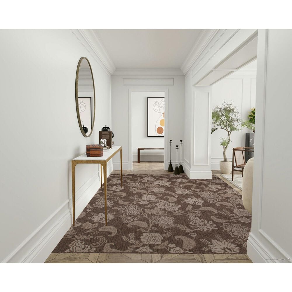 Nourison Garden Oasis Floral Mocha 9&#39; x 12&#39; Indoor/Outdoor Area Rug, , large