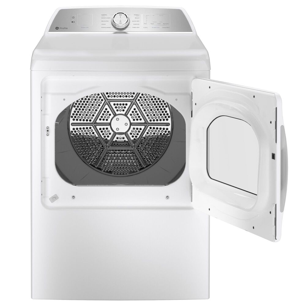GE Profile 5 Cu. Ft. Top Load Impeller Washer and 7.4 Cu. Ft. Electric Dryer Laundry Pair in White, , large