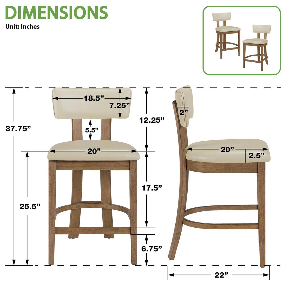 Valor Living Hanson 26" Counter Stool in Taupe, , large