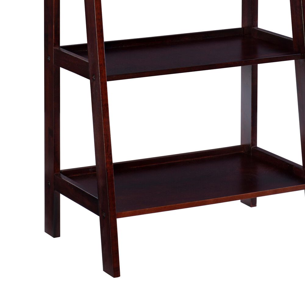 Linon Home Decor Acadia 5-Shelf Ladder Bookcase in Espresso, , large