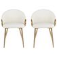 LumiSource Claire Arm Chair with White Faux Leather Cushion in Gold (Set of 2), , large