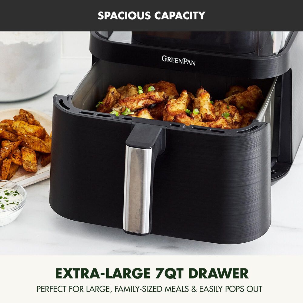 Green Pan Bistro 7 Qt. Clear View Air Fryer in Black, , large