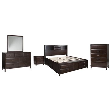 Ashley Vanmore 5-Piece King Storage Bedroom Set in Dark Brown, , large